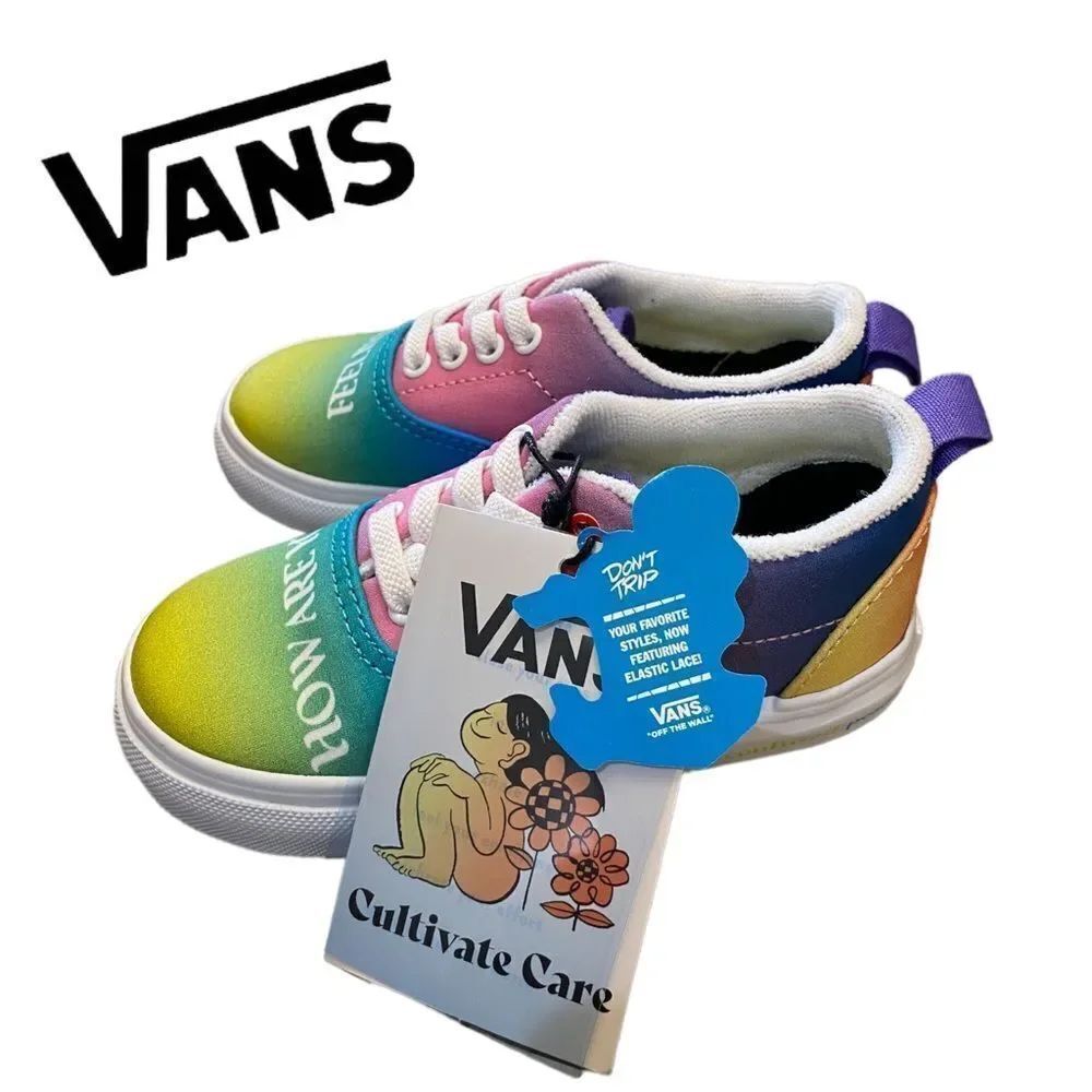 NEW Vans Toddler Era Elastic Lace Colorful Sneakers 6 7 8 9